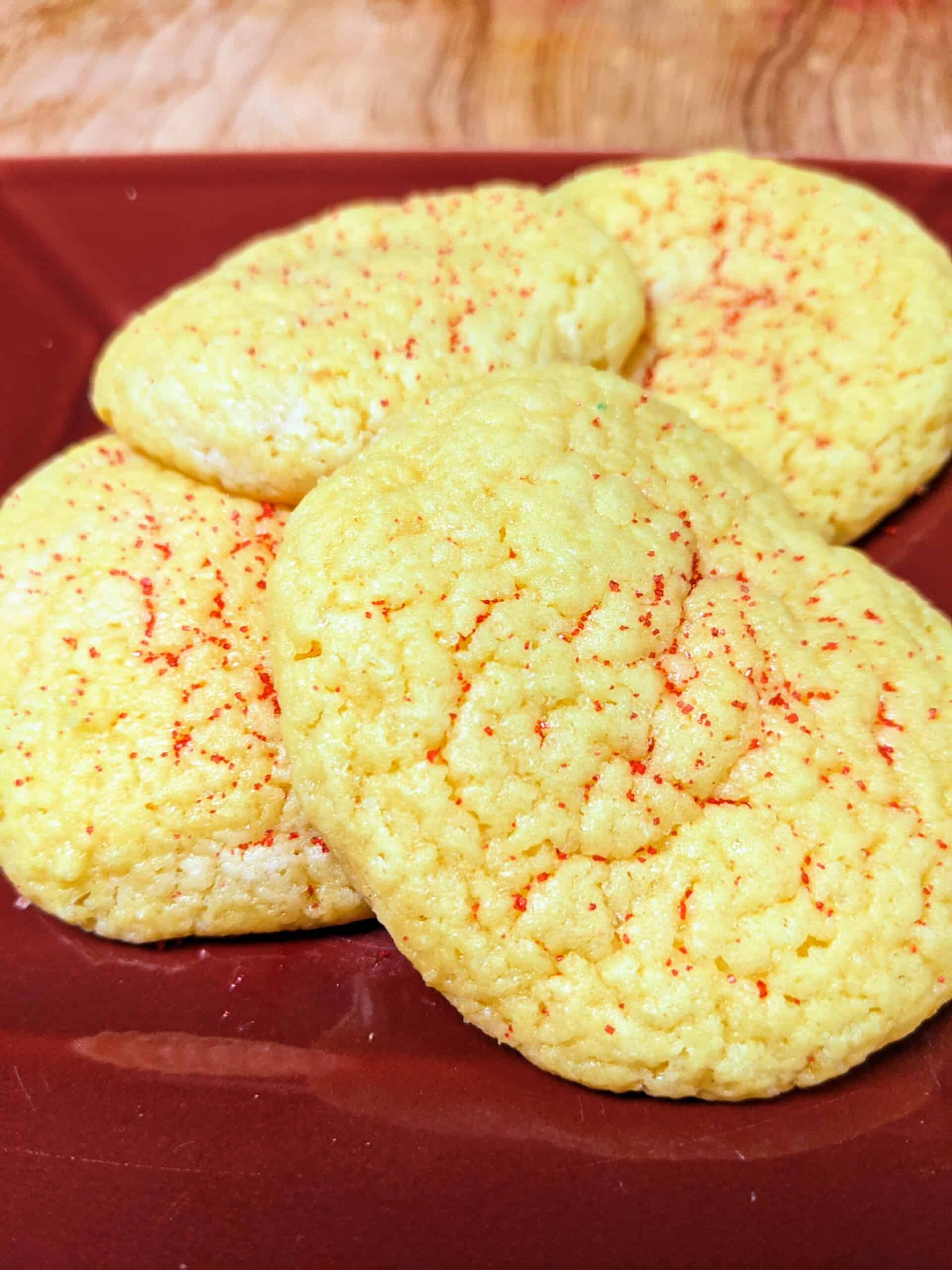 lemon sugar cookies on a plate