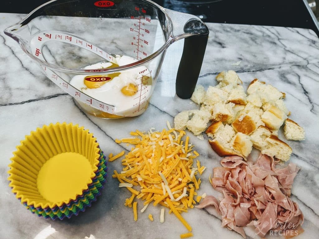 Vortex Air Fryer Mini Egg, Ham, and Cheese Quiche