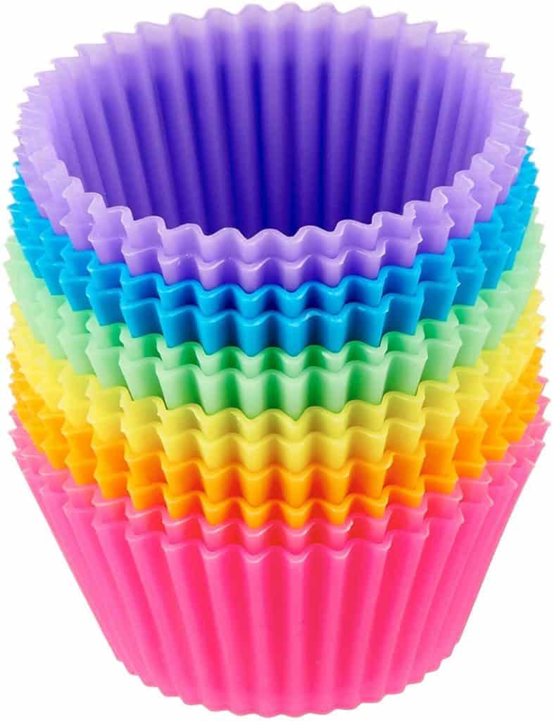 rainbow of silicone muffin cups