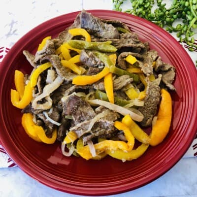 cooked beef fajitas on a plate