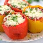 Air Fryer Stuffed Peppers on a Plate