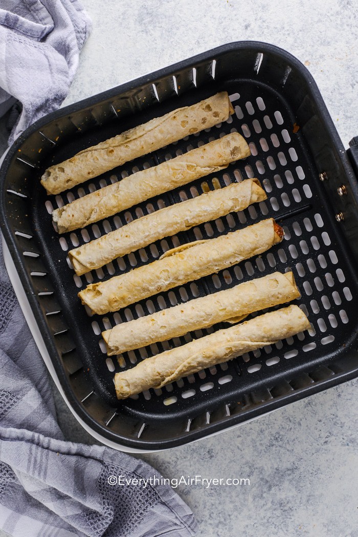 frozen taquitos in an air fryer