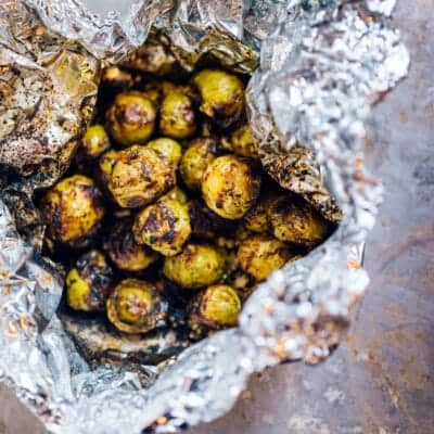 Brussel sprouts baked in aluminium foil