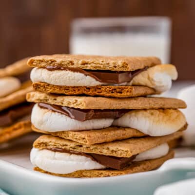 A stack of three Air Fryer Smores.