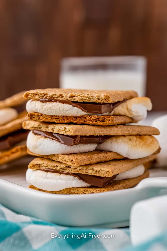 A stack of three Air Fryer Smores.