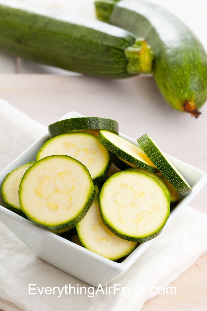 Sliced zucchini for air fryer zucchini chips