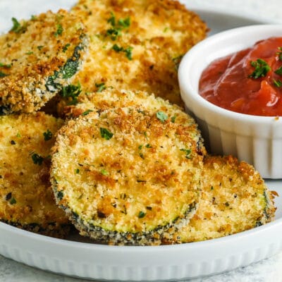 Crispy Zucchini Chips on a plate