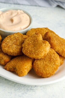 Frozen Chicken Nuggets with chipotle dip
