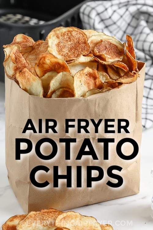 A bag of Air Fryer Potato Chips with text