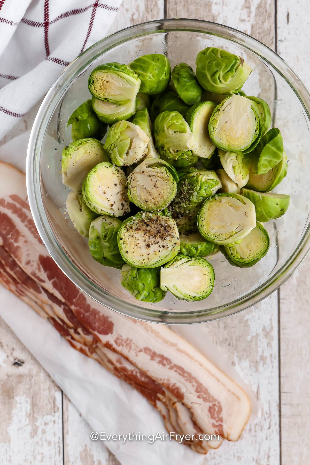 Air Fryer Brussel Sprouts with Bacon Ingredients