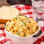 A bowl of Air Fryer Mac and Cheese