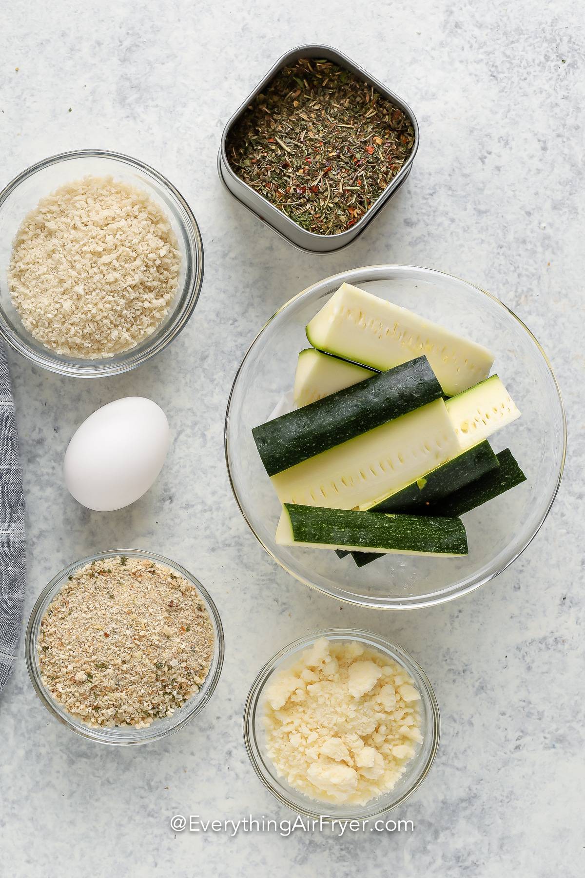ingredients for air fryer zucchini fries