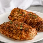Air Fryer Chicken Breasts on a plate