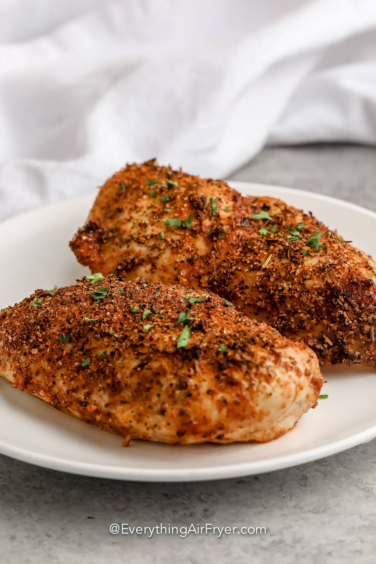 Air Fryer Chicken Breasts on a plate