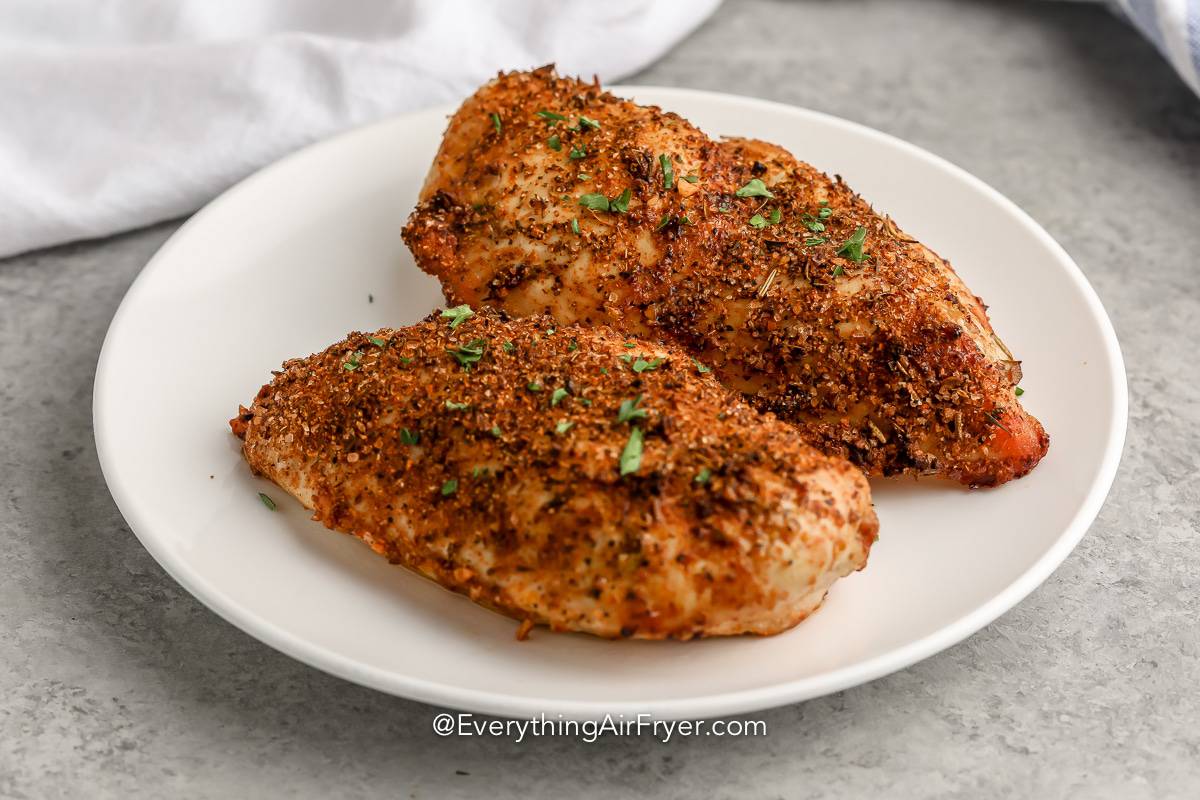 A plate of Air Fryer Chicken Breasts