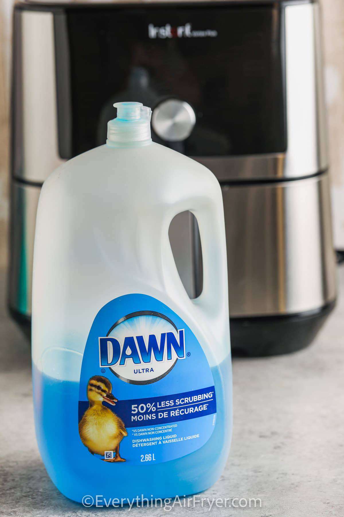 Dish soap for cleaning an air fryer