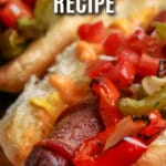 Best Street Hot Dogs Recipe with writing