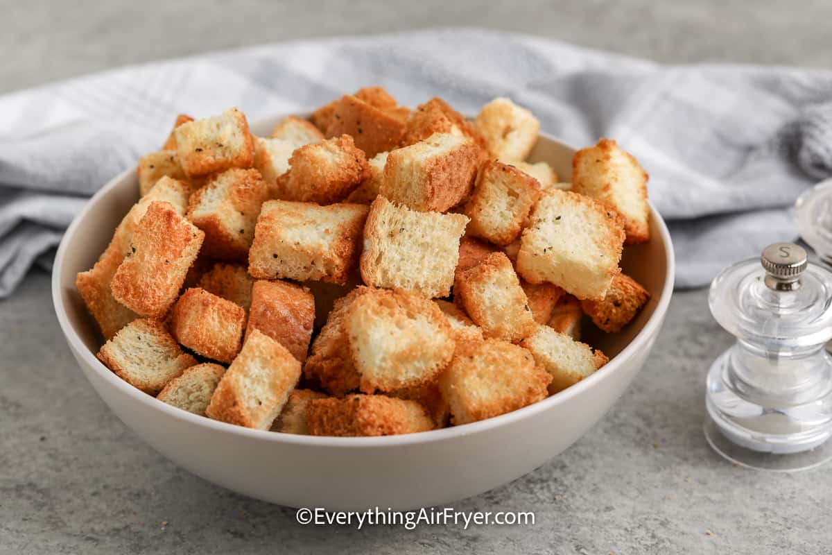 croutons in a bowl