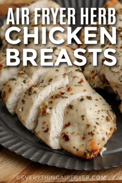 herb chicken breasts with text
