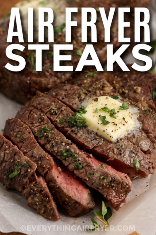 air fryer steak with text