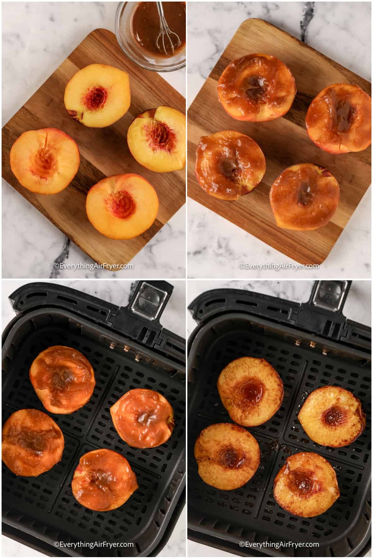 process of making air fryer peaches