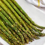 air fried asparagus on a plate
