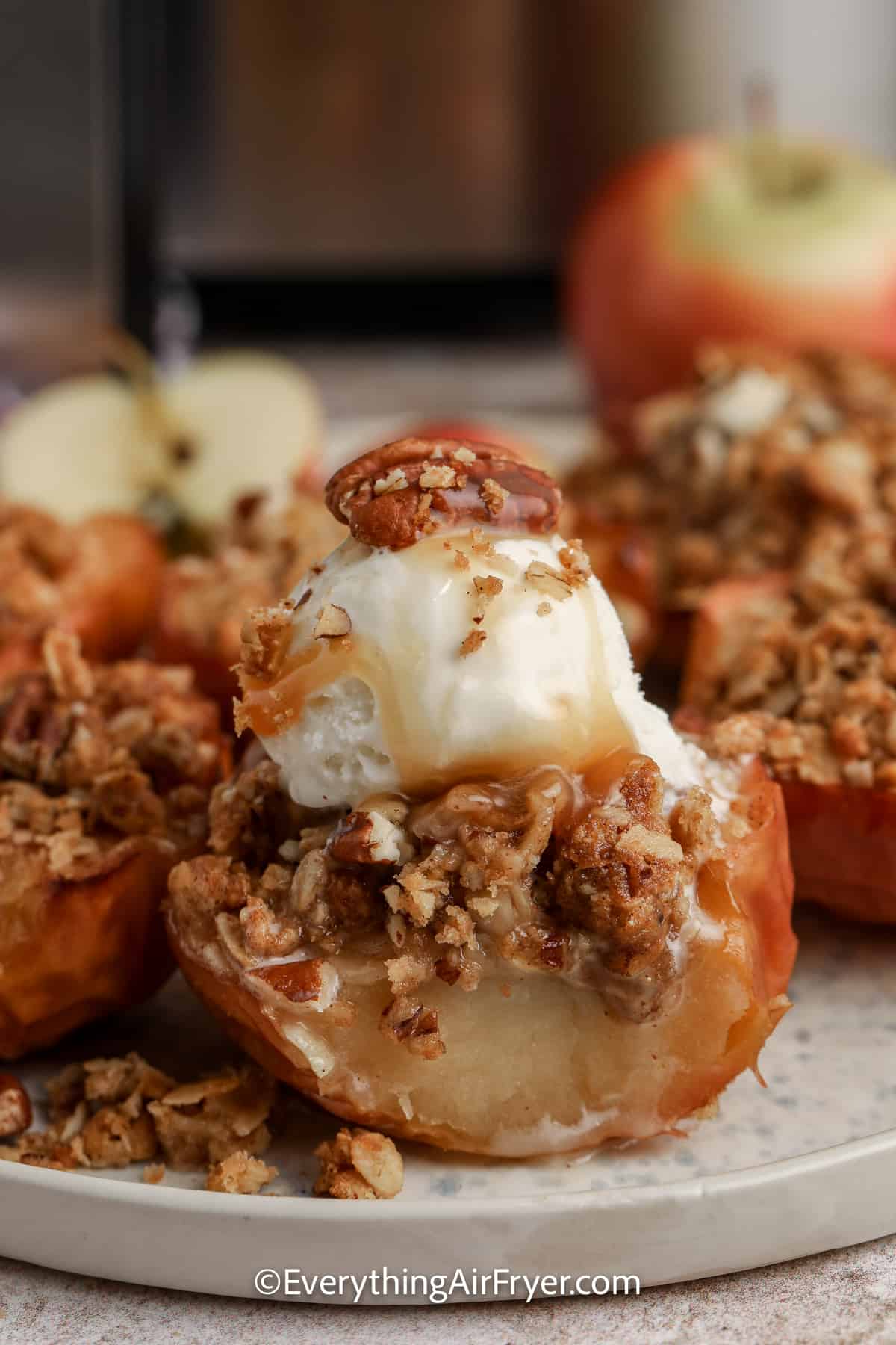 baked apples on a plate