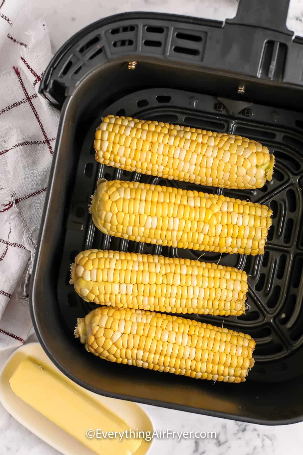 Corn on the Cob in an air fryer basket