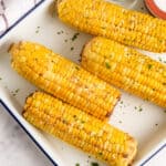 Air Fryer Corn on the Cob on a plate