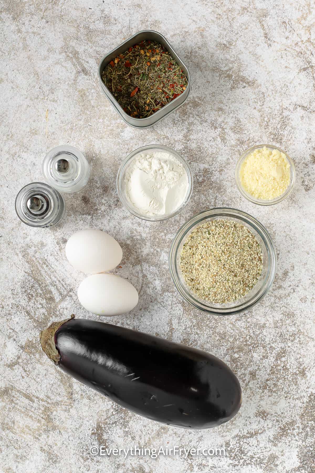 Ingredients to make Air Fryer Eggplant