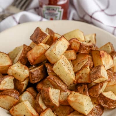 air fryer home fries on a plate