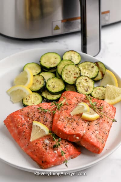 Air Fryer Salmon and Zucchini - Everything Air Fryer and More