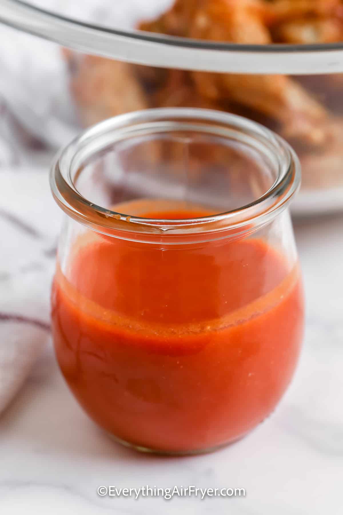 Microwave Buffalo Sauce in a jar