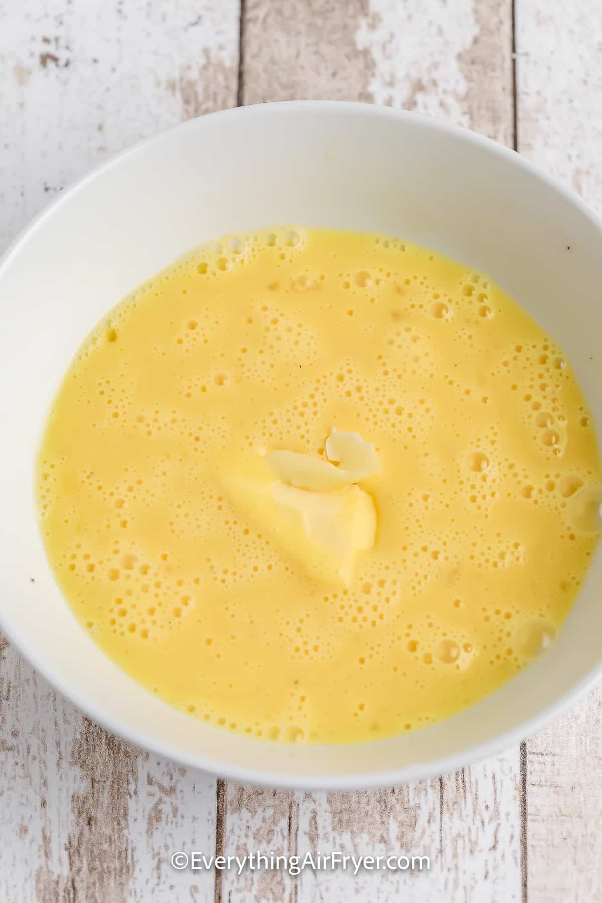 Microwave Egg mixture in a bowl