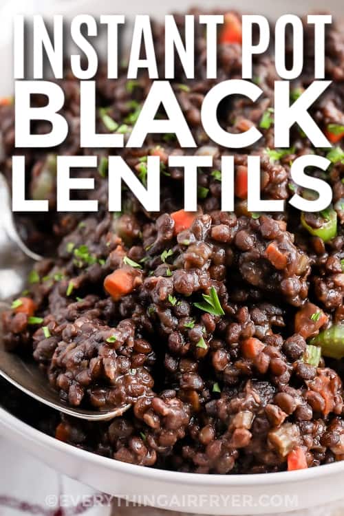 instant pot beluga lentils with text