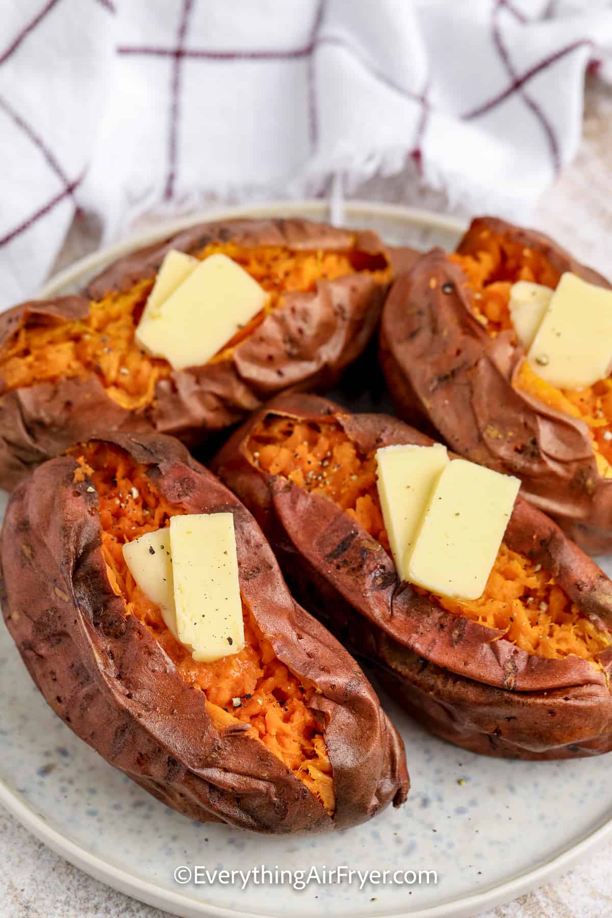baked sweet potatoes on a plate