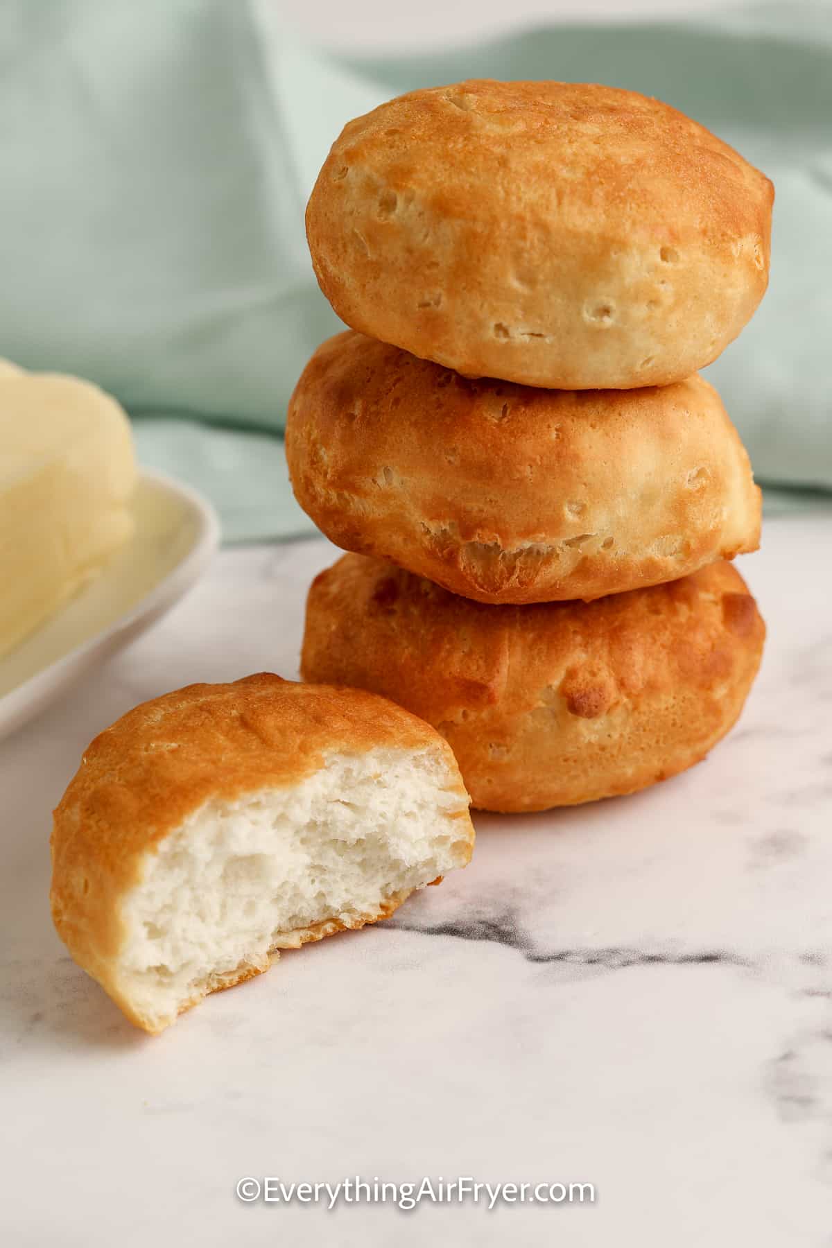 stack of air fryer biscuits