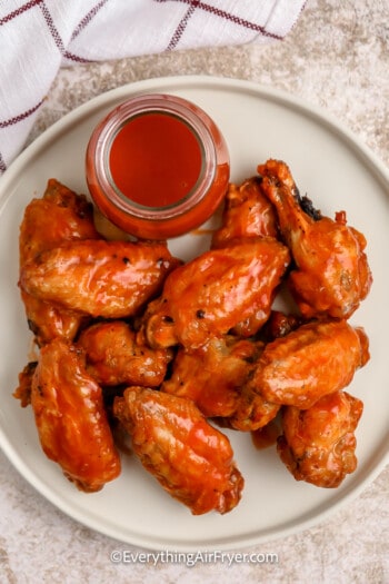 A plate of Air Fryer Hot Wings