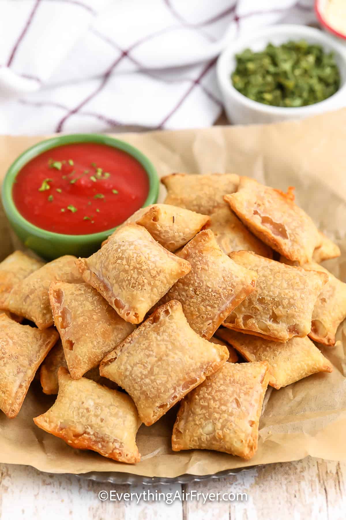 Air Fryer Pizza Rolls on a plate.