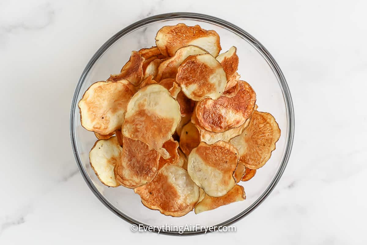 A bowl of Air Fryer Potato Chips