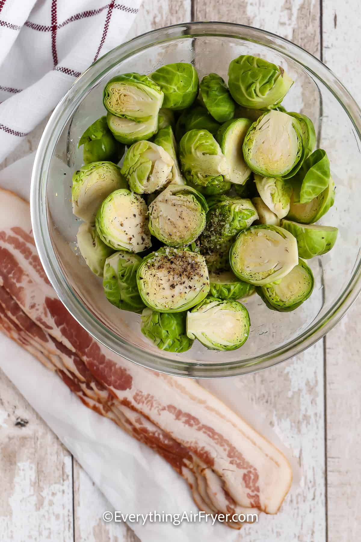 Air Fryer Brussel Sprouts with Bacon Ingredients