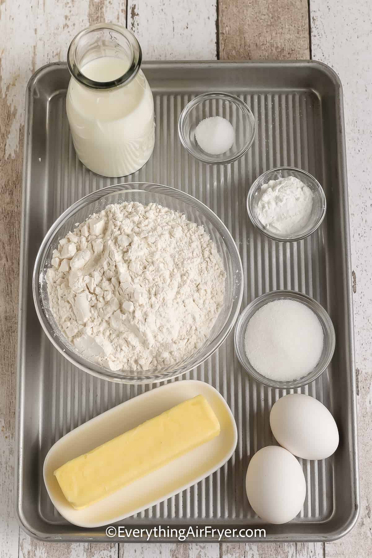 ingredients assembled to make eggo mini waffles