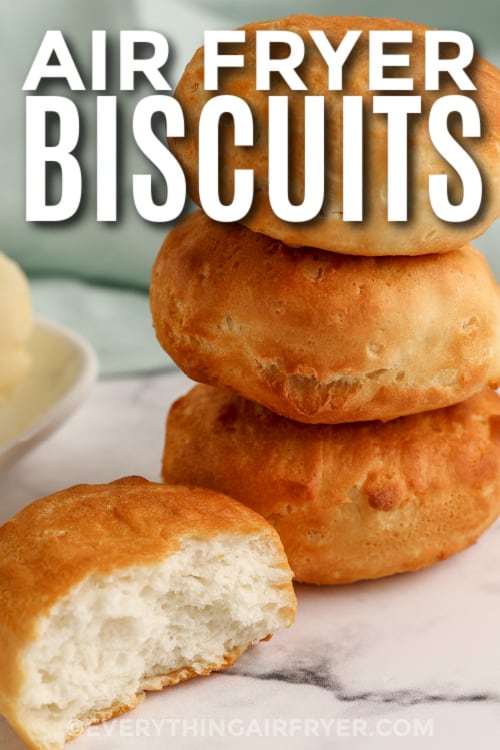 stack of biscuits with text
