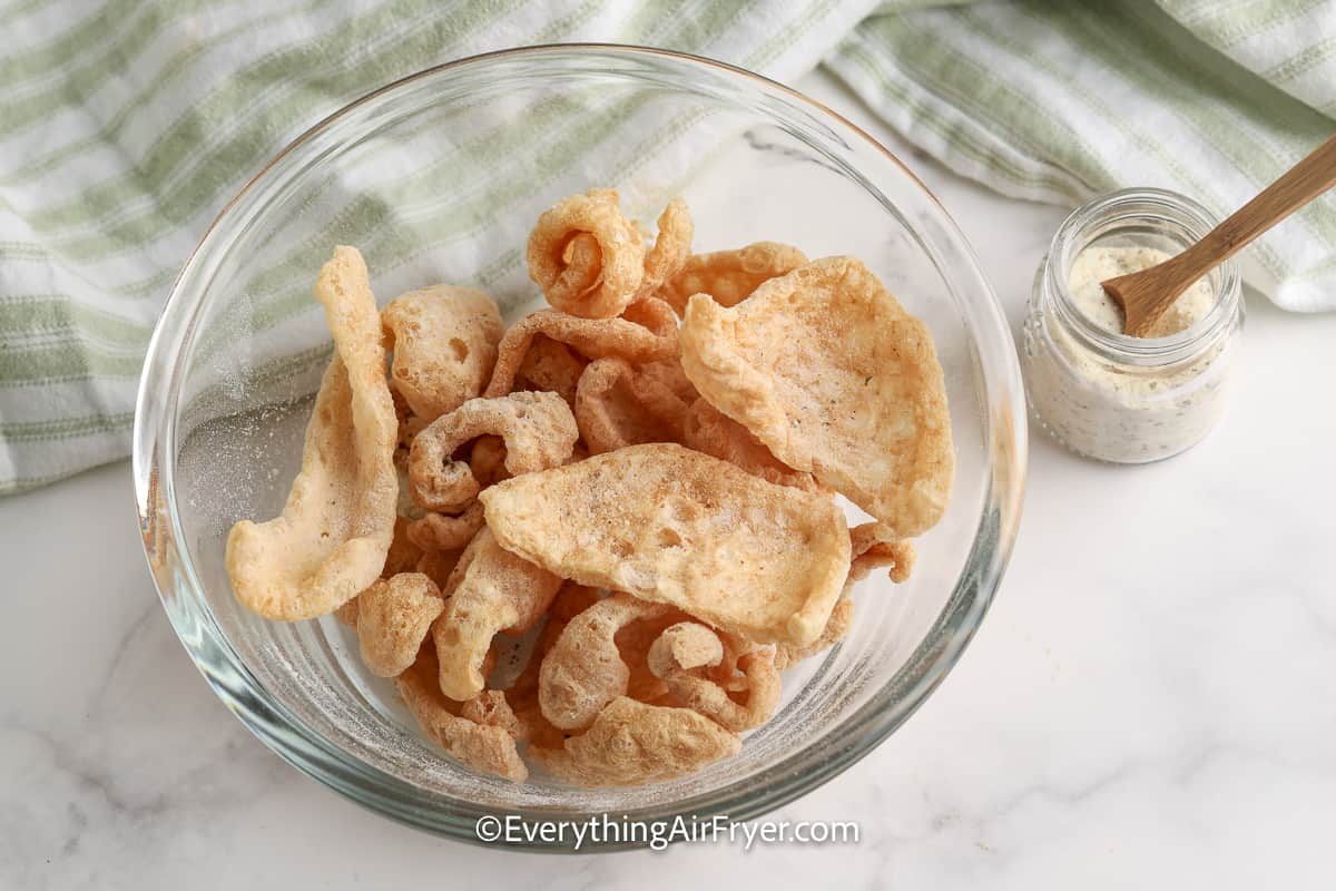 pork rinds in a bowl