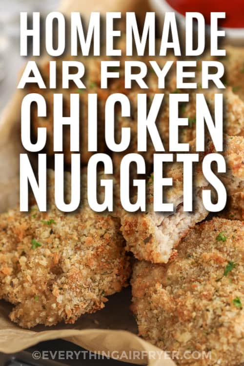 homemade air fryer chicken nuggets with text