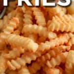 crinkle cut fries with text
