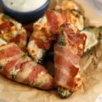 bacon wrapped jalapeno poppers with dip