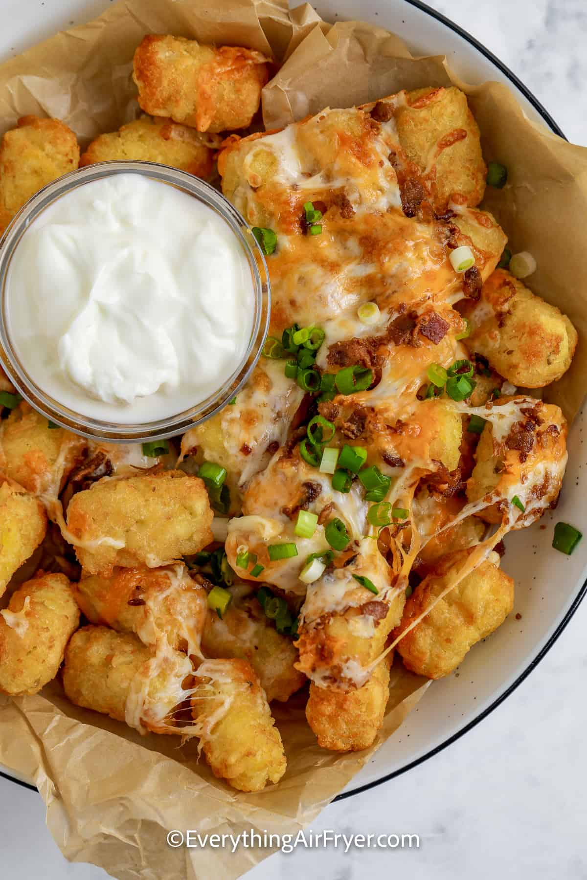 Air Fryer Loaded Tater Tots in a bowl