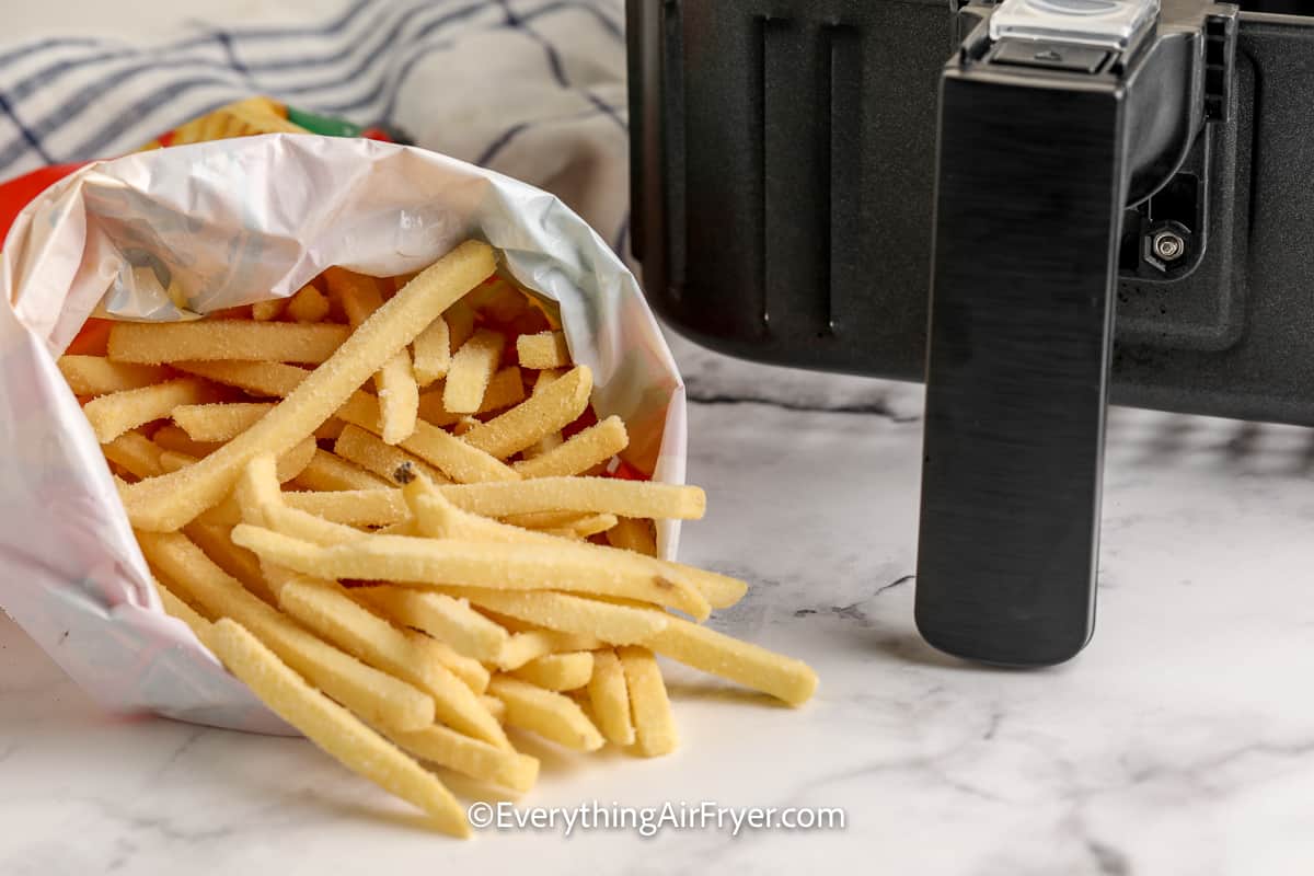frozen fries in a bag
