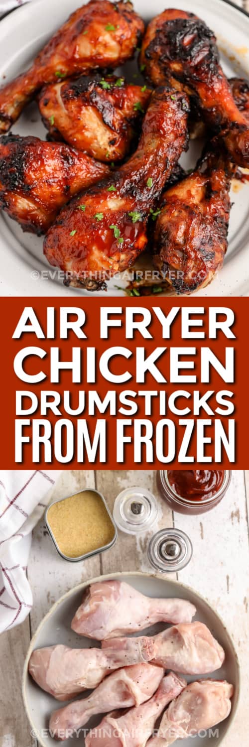 chicken drumsticks and ingredients with text